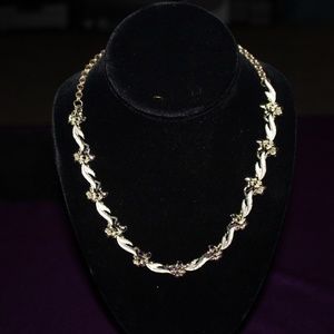 Silver Leaf and Flower Necklace
